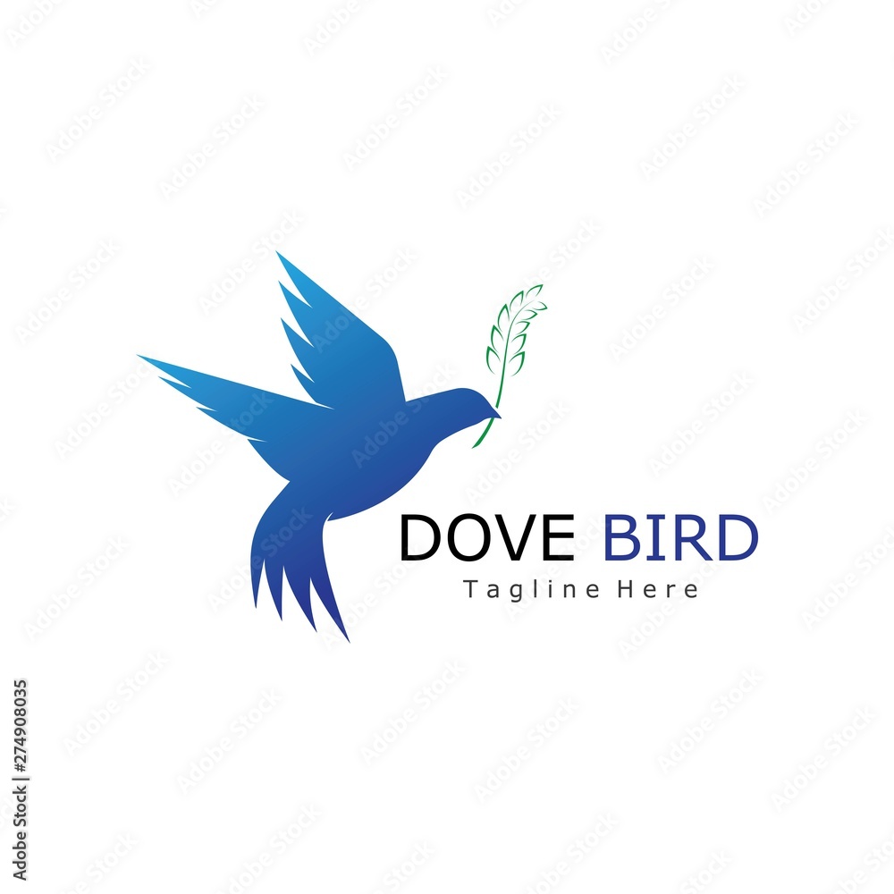 Naklejka premium Bird wing Dove Logo Template vector illustration