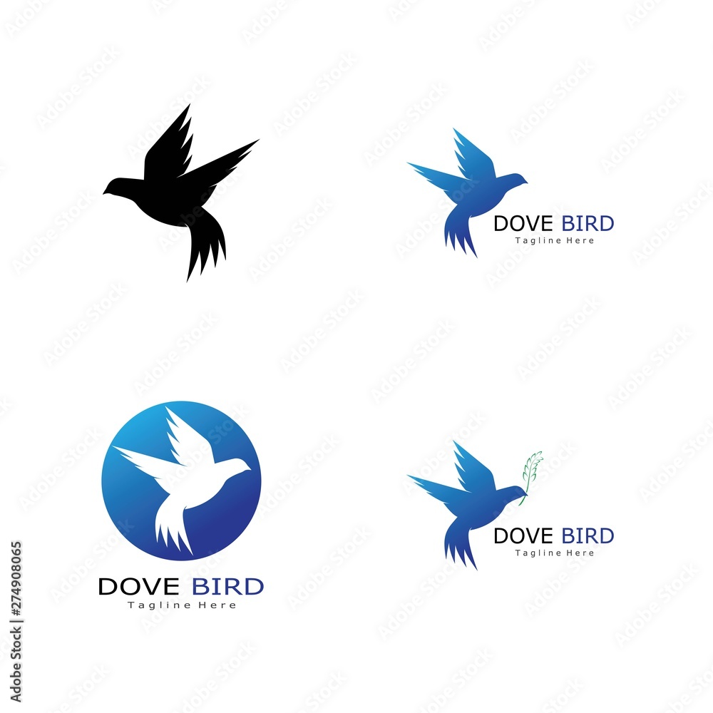 Fototapeta premium Bird wing Dove Logo Template vector illustration