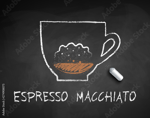 Vector chalk drawn sketch of Espresso Macchiato