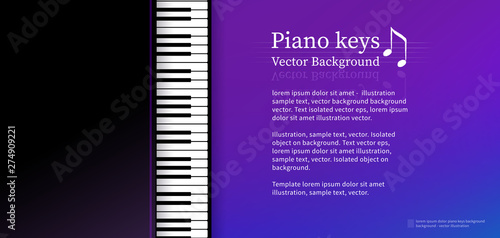 Design template with top view Piano keys