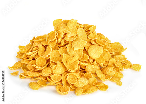 tasty cornflakes isolated on white