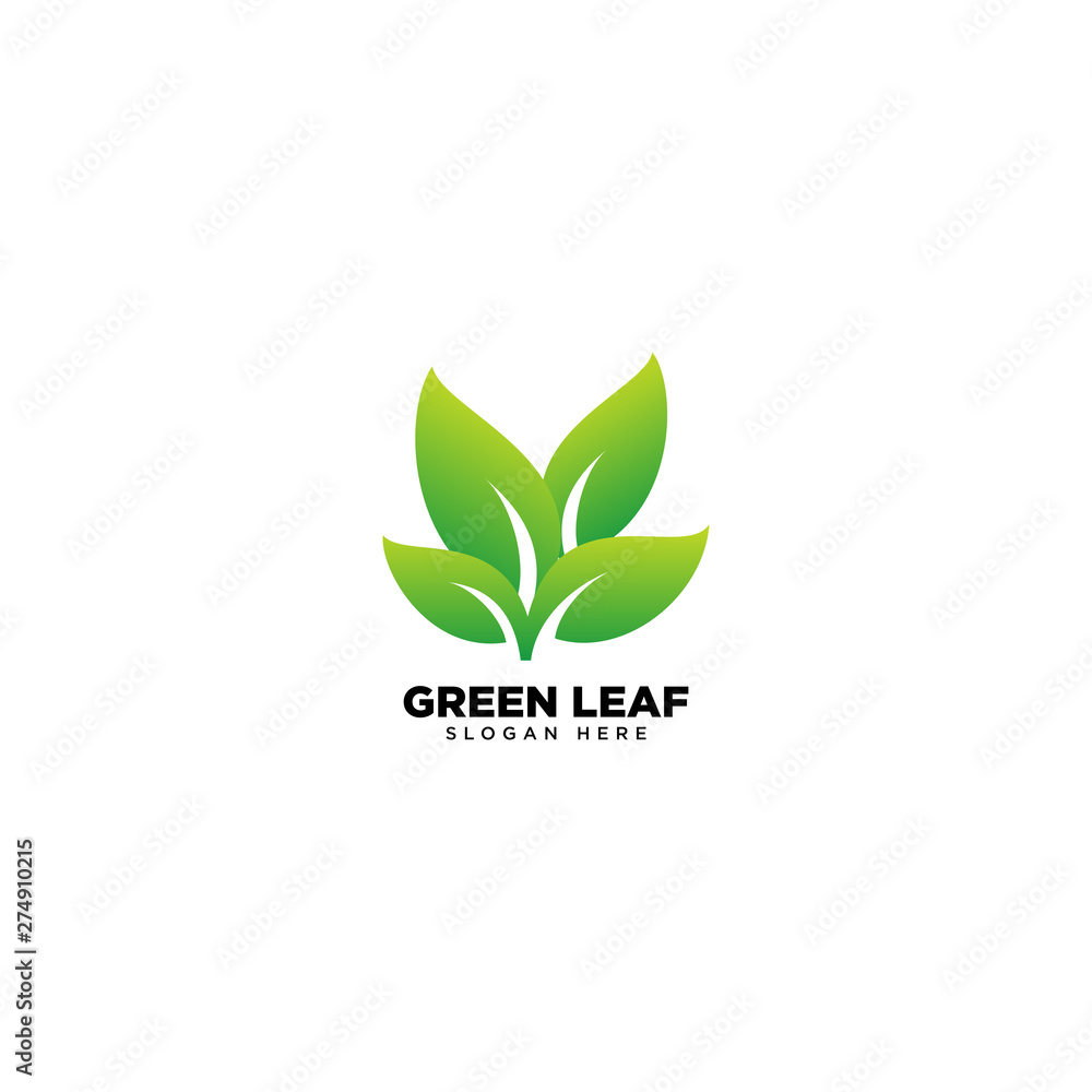 Green Leaf Nature Logo Design Green Leaf Nature Logo Design
