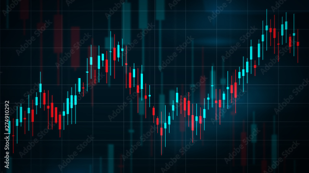 Digital Candlestick Stock Chart 2D View Digital Candlestick Stock Chart 2D View