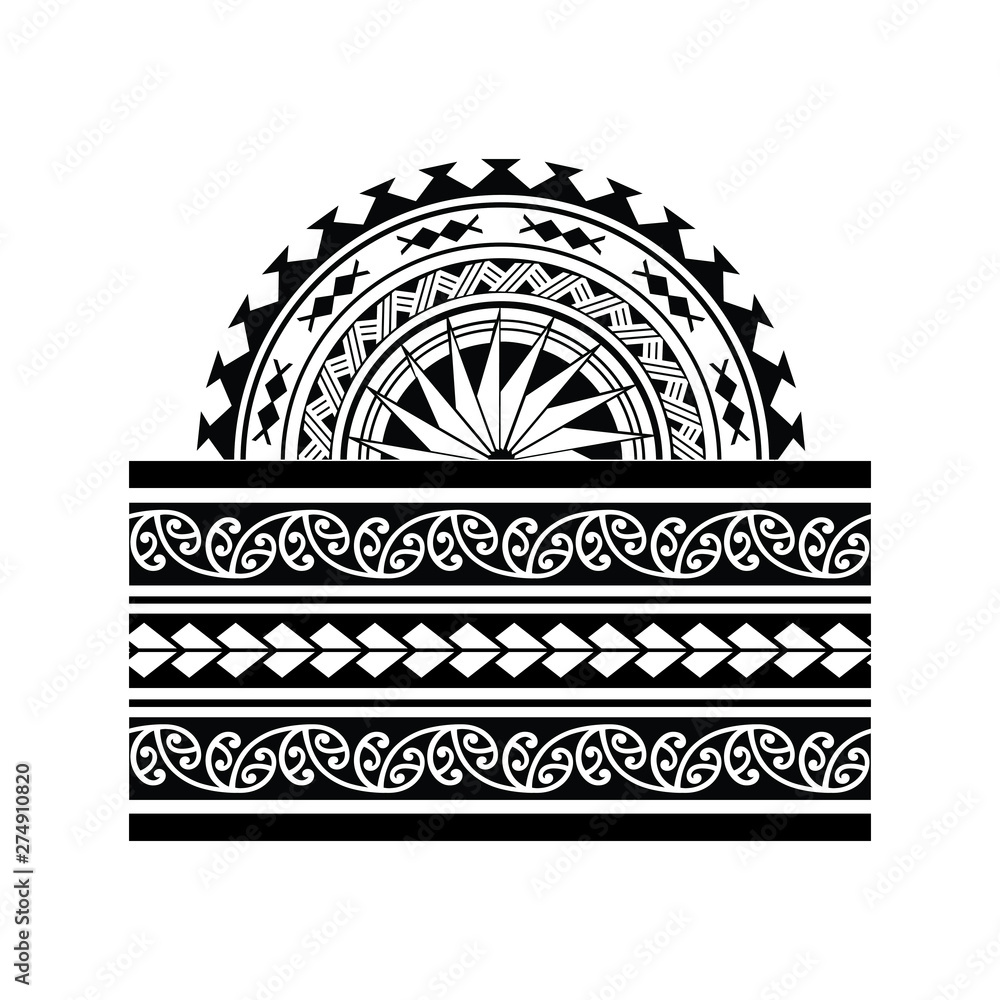 Abstract polynesian tattoo ethnic circle design Vector Image