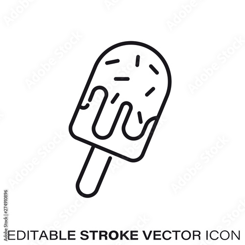 Sprinkled popsicle vector line icon