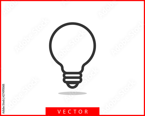 Light bulb icon vector. Llightbulb idea logo concept. Lamp electricity icons web design element. Led lights isolated silhouette.