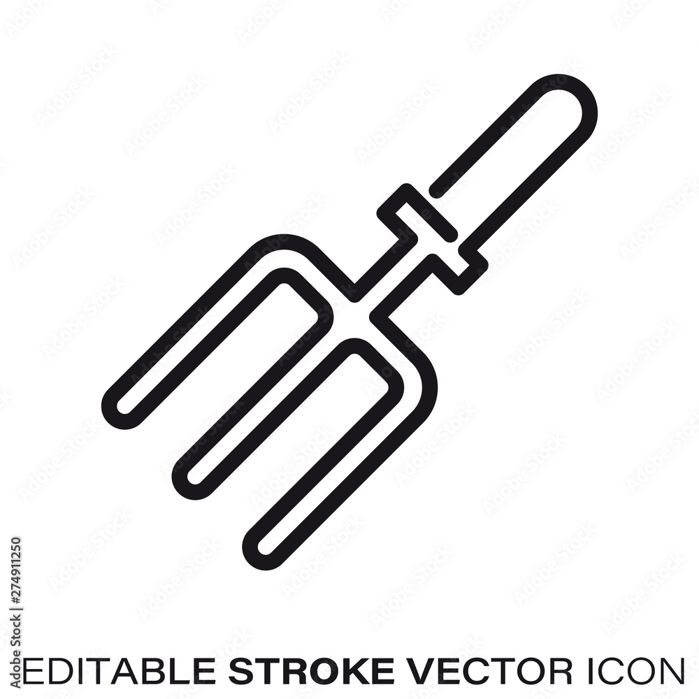 Small rake vector line icon Small rake vector line icon
