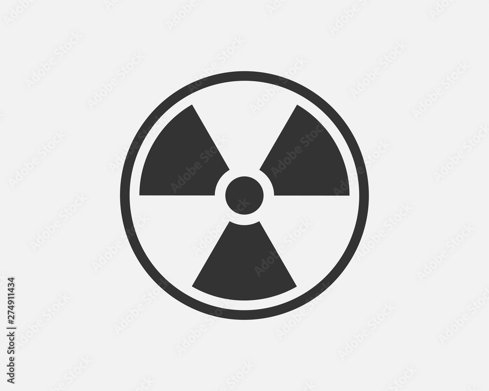 Radiation icon vector. Warning radioactive sign danger symbol. Radiation icon vector. Warning radioactive sign danger symbol.