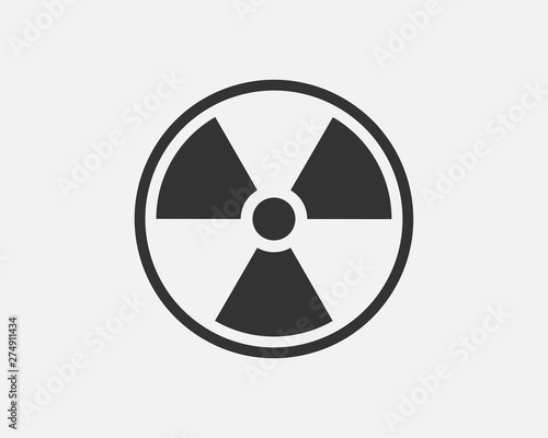 Radiation icon vector. Warning radioactive sign danger symbol.