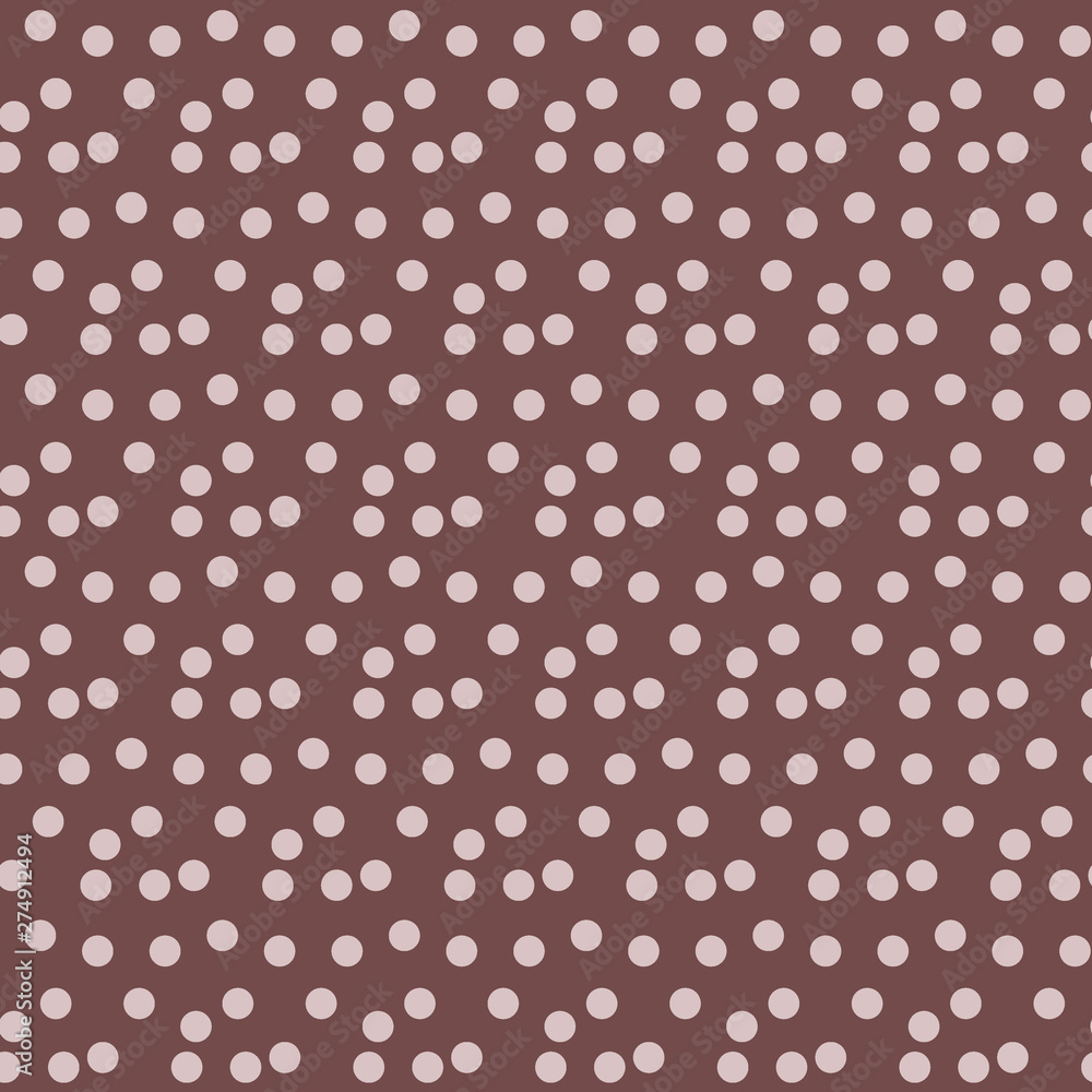 Coffee brown background random scattered circle dots seamless pattern