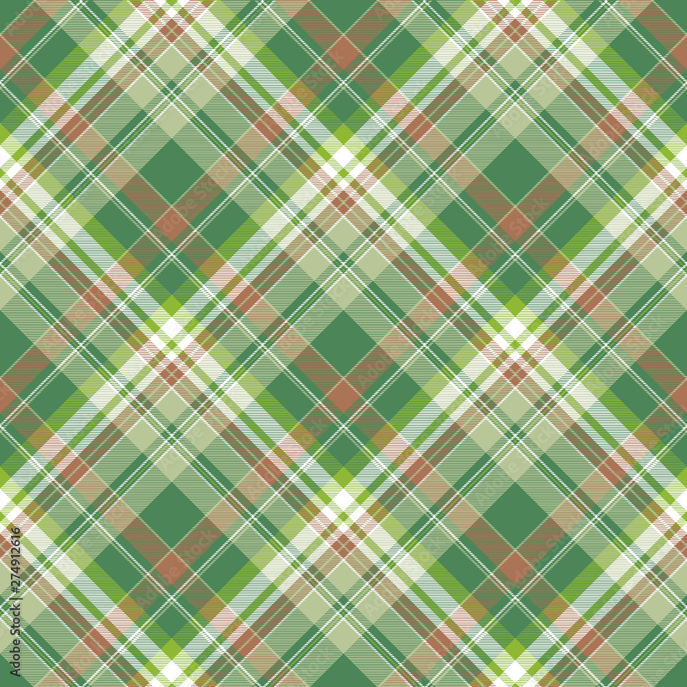 Green abstract modern plaid seamless pattern