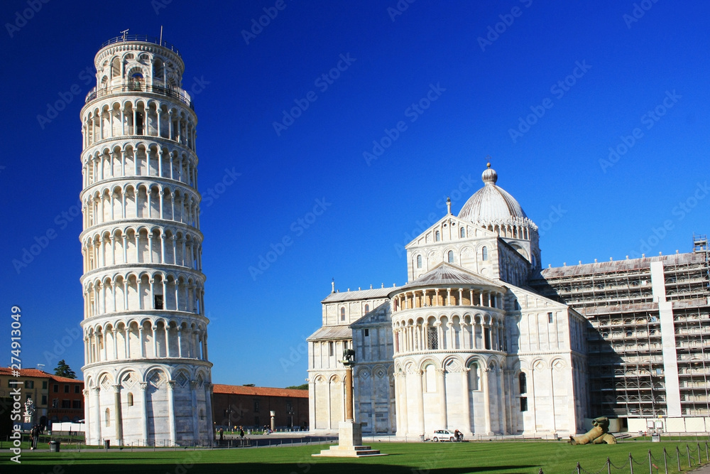 Leaning Tower in the ancient city of Pisa