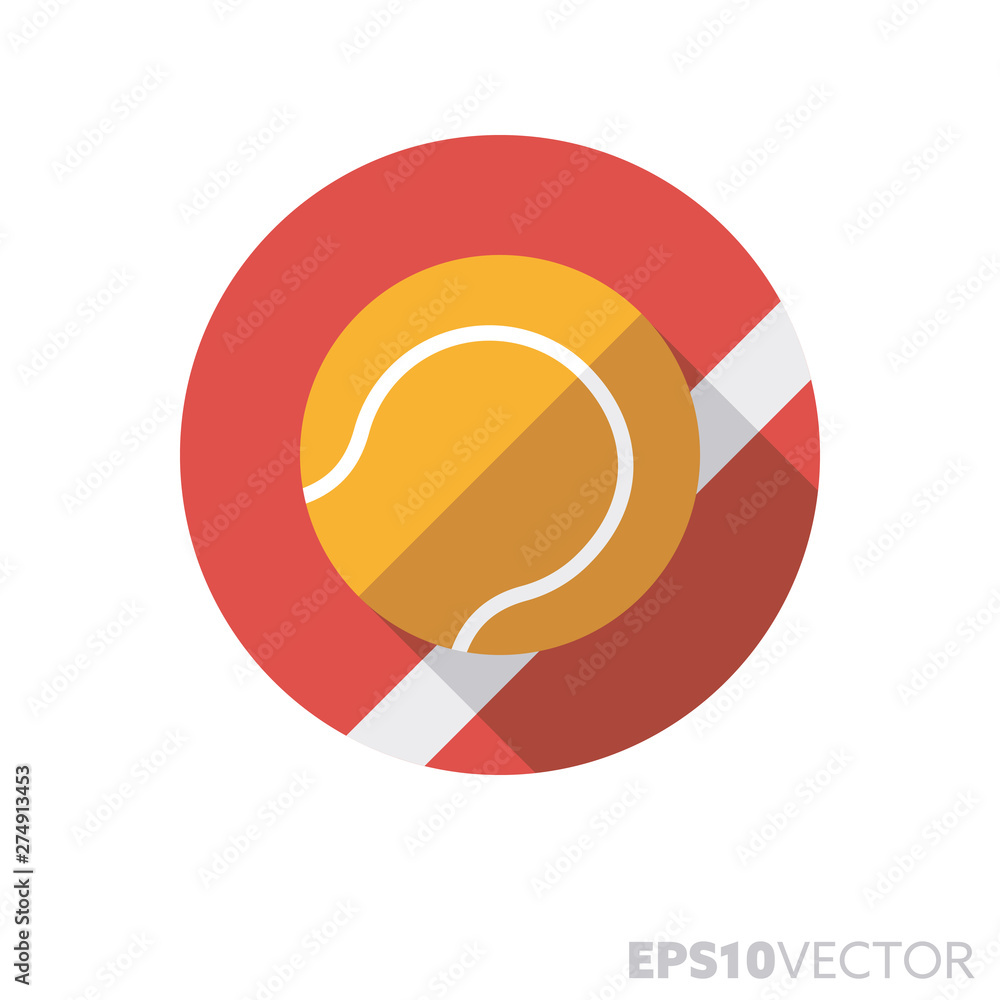 tennis ball on court flat deign long shadow color vector icon tennis ball on court flat deign long shadow color vector icon