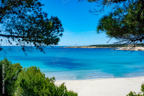 Crystal clear blue Mediterranean sea water on St.Croix Martigues beach, Provence, France © barmalini