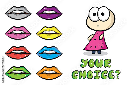 Choice of colorful lips trick