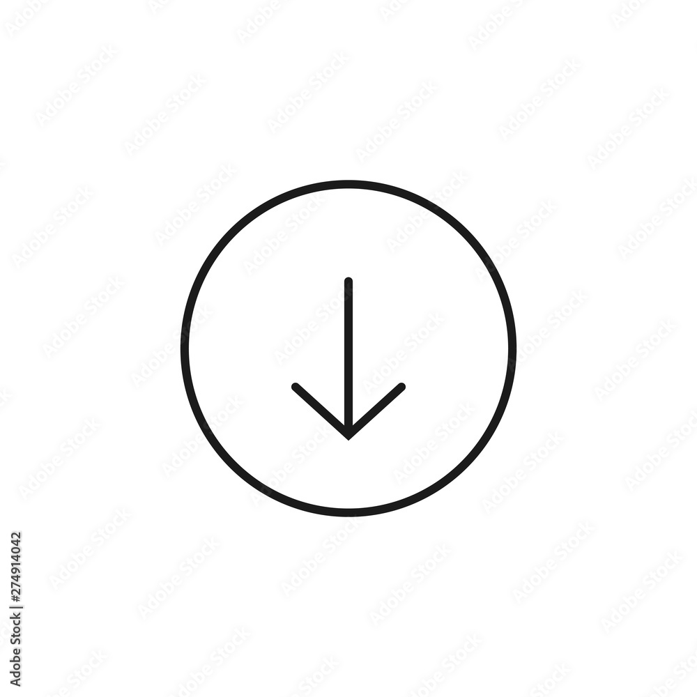 Scroll down icon. Scrolling mouse symbol for web design isolated on white background. Modern vector illustration Scroll down icon. Scrolling mouse symbol for web design isolated on white background. Modern vector illustration