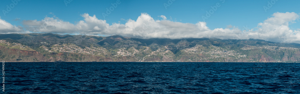 Panoramic view of Madeira from the Ocean