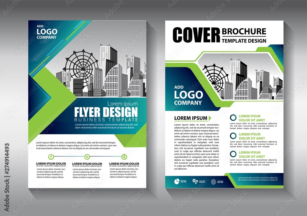 Brochure design, cover modern layout, annual report, poster, flyer in A4 with colorful triangles, geometric shapes for tech, science, market with light background