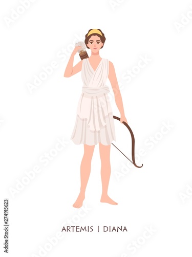 Artemis or Diana - goddess or deity of hunt, Moon and chastity in Greek and Roman pantheon