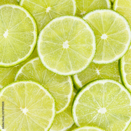 Limes citrus fruits lime collection food background square fresh fruit