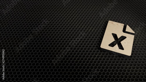 laser cut plywood symbol of file excel