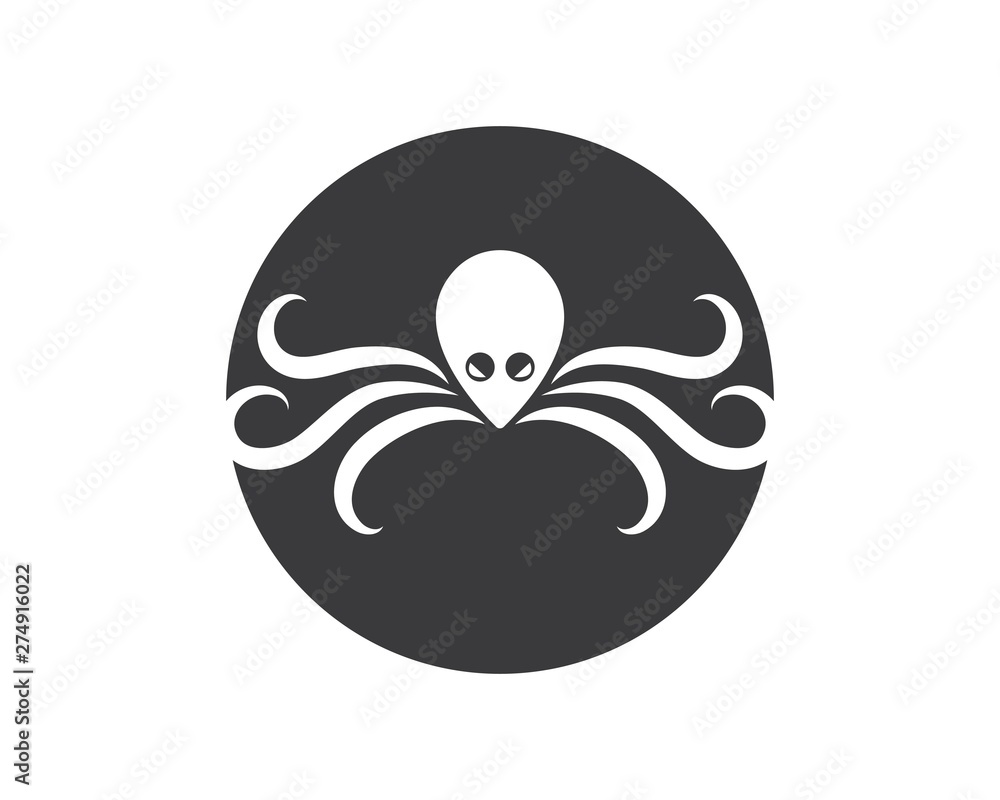 Fototapeta premium octopus icon logo vector illustration design