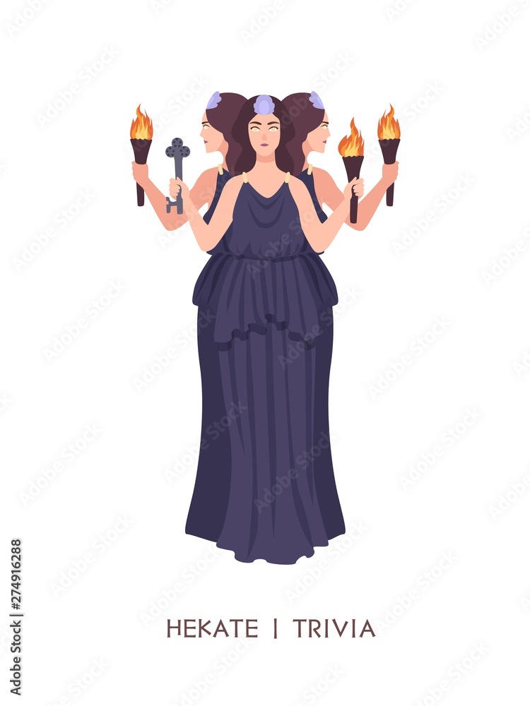 Hekate or Trivia - goddess of witchcraft, sorcery and magic in ancient Greek and Roman religion or mythology