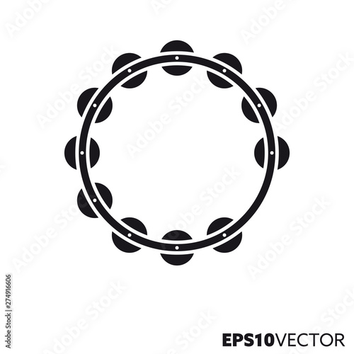 Headless tambourine vector glyph icon