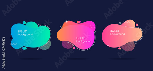 Abstract liquid shape. Fluid design. Isolated gradient waves. Modern vector illustration