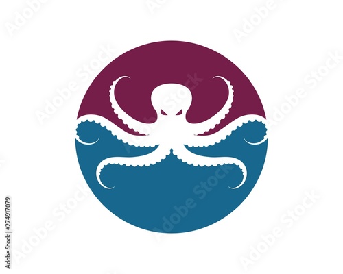 octopus icon logo vector illustration design