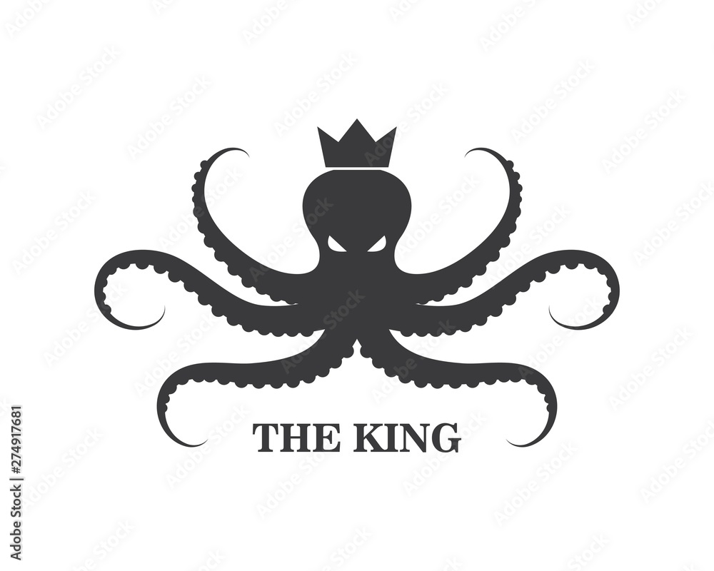 Fototapeta premium octopus icon logo vector illustration design