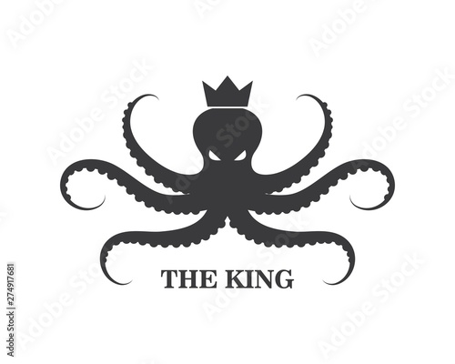 octopus icon logo vector illustration design