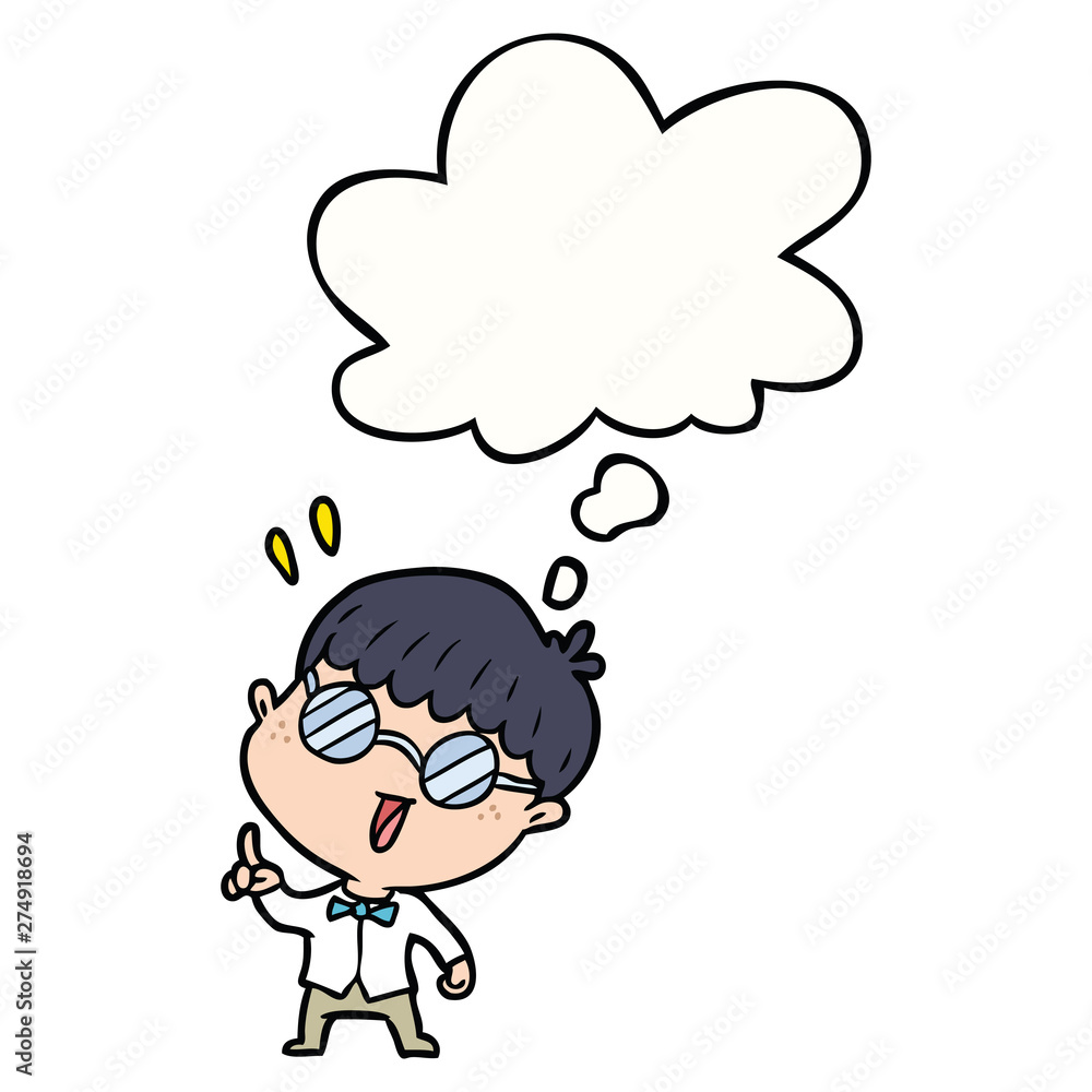 cartoon clever boy and thought bubble cartoon clever boy and thought bubble