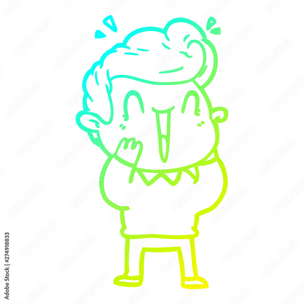 cold gradient line drawing cartoon excited man cold gradient line drawing cartoon excited man