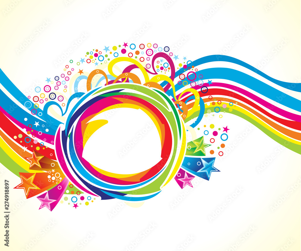 Obraz premium abstract artistic creative rainbow wave explode