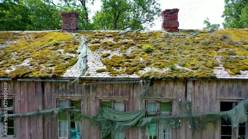 Creepy Abandoned Farm House Fly Over photo