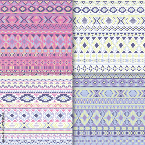 Navajo, tribal ethnic motifs geometric patterns set.