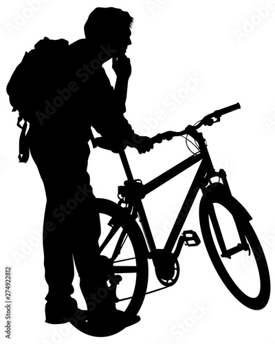 Sport people whit bike on white background