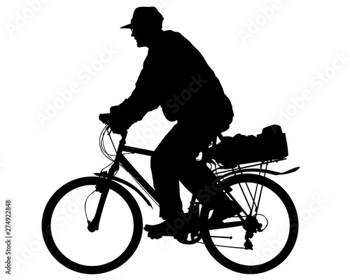 Sport people whit bike on white background