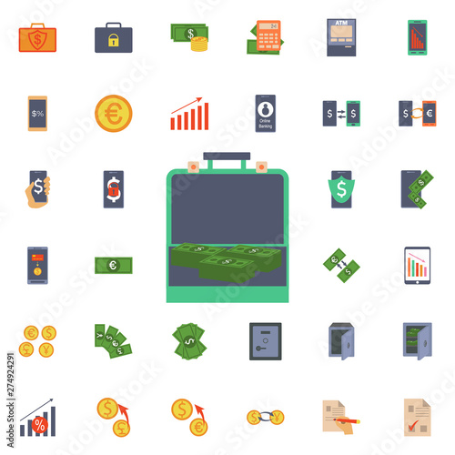 Open diplomat with money icon. Universal set of banking for website design and development, app development