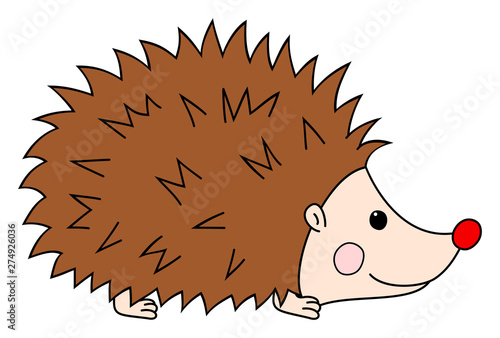 Cartoon hedgehog clipart. Vector illustration.