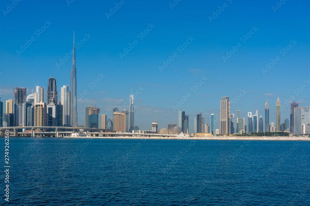 Dubai cityscapes with Burj Khalifa at daytime