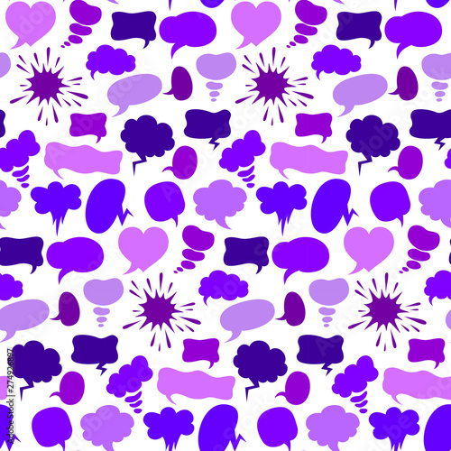 Seamless pattern with cartoon set of speach bubbles.