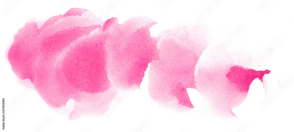 Abstract watercolor background hand-drawn on paper. Volumetric smoke elements. Pink color. For design, web, card, text, decoration, surfaces. Abstract watercolor background hand-drawn on paper. Volumetric smoke elements. Pink color. For design, web, card, text, decoration, surfaces.