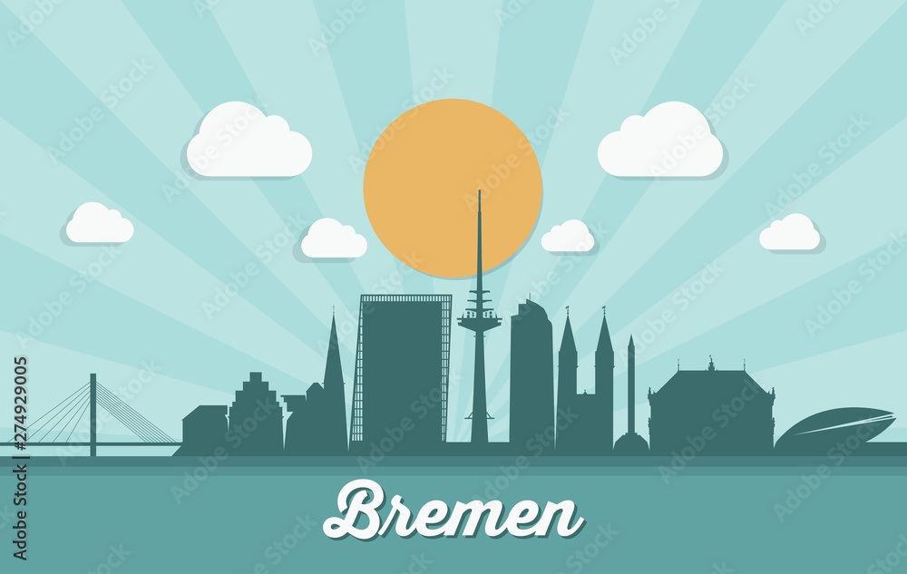 Bremen skyline - Germany - vector illustration