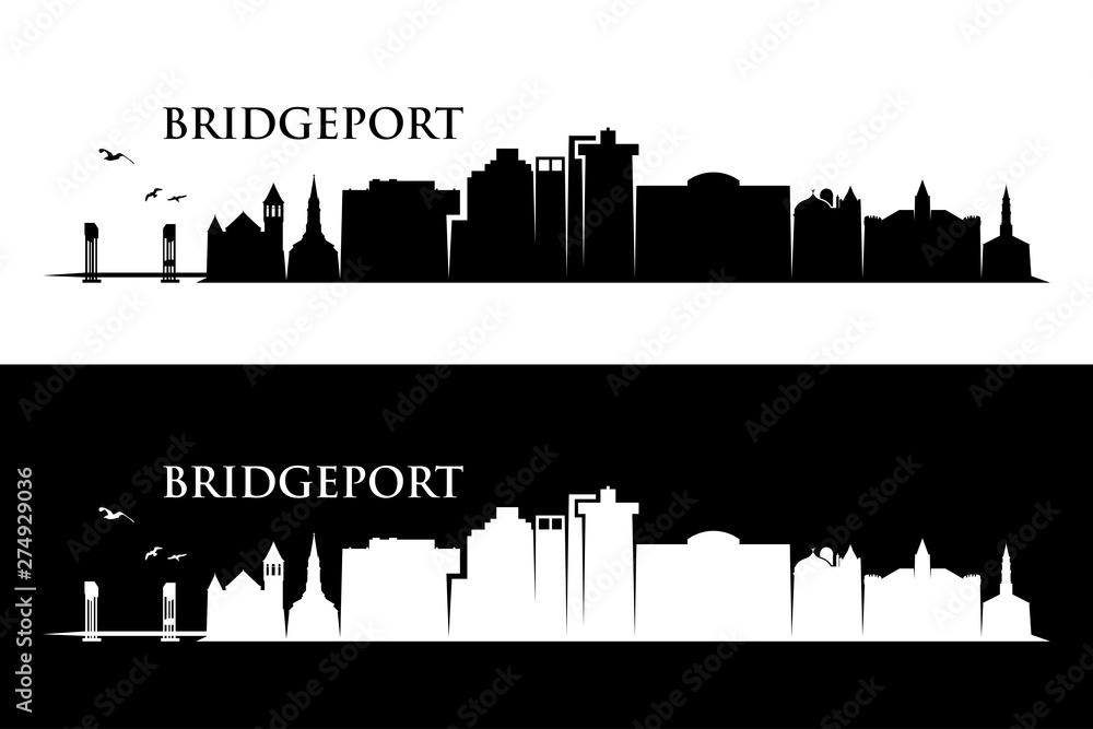 Bridgeport skyline - Bridgeport, United States of America, USA - vector illustration