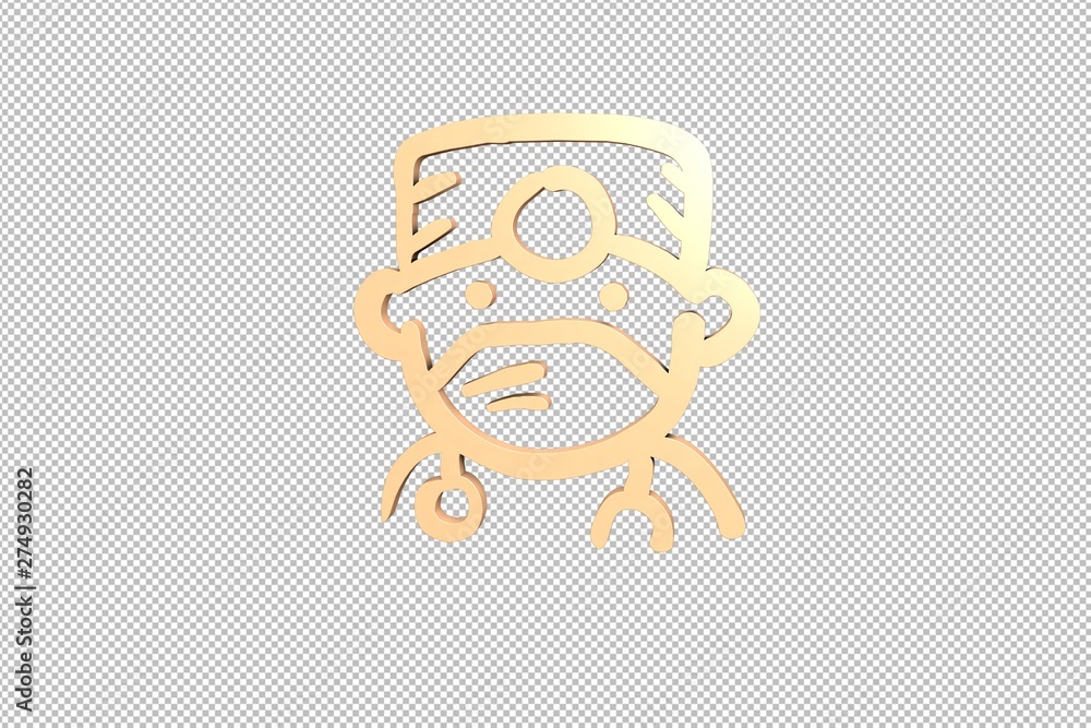 Φωτογραφία 3D illustration of Stomatology, orange color with transparent background