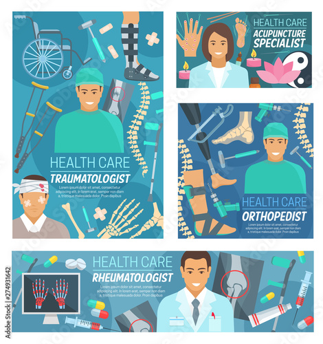 Doctors of traumatology, rheumatology, orthopedics
