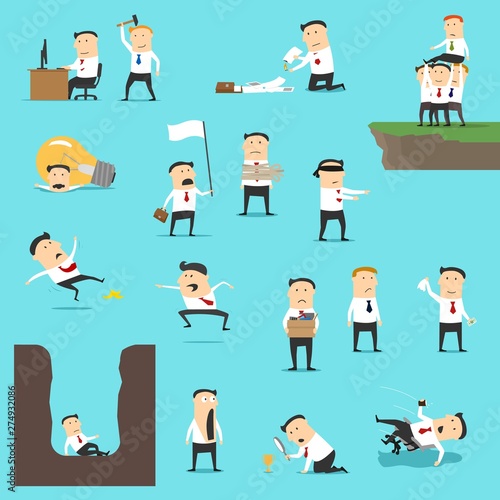 Businessmen in business failure situations