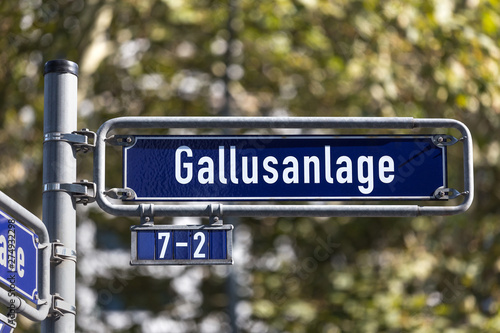 gallusanlage street sign in frankfurt am main germany
